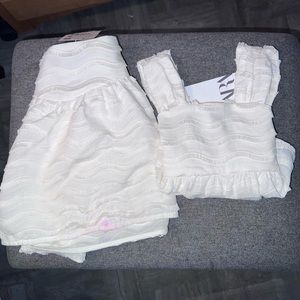 Zara fringe oyster white set 2-3T